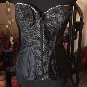 Victoria’s Secret Black Lace Corset Bustier Shapewear Intimates Lingerie